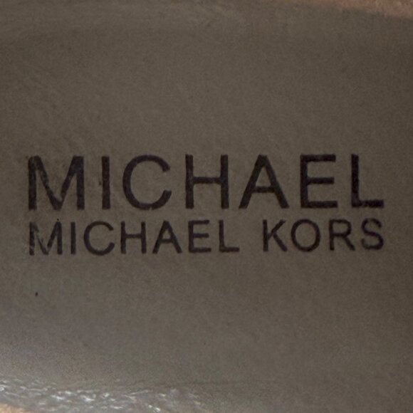 Michael Kors Women Kim Tan Ankle Boots 8M Leather Faux Sherpa Fur Utility Gorp - Picture 9 of 11